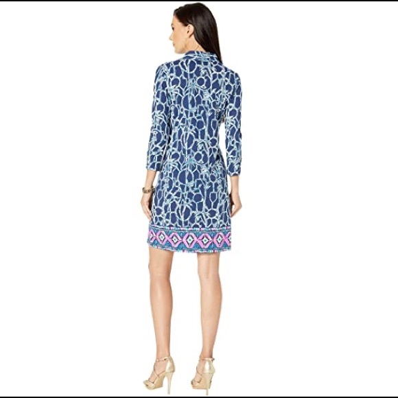 Lilly Pulitzer UPF 50+ Ansley Polo Dress High Tide - Picture 3 of 8